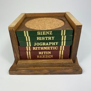 Gail Craft Wood Books 6 Coasters Vintage